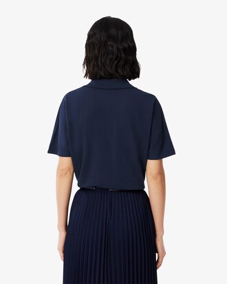 Polo fluida relaxed fit in piqu&eacute;