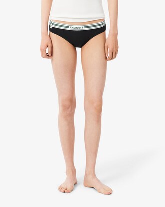 Slip in cotone stretch con vita a contrasto