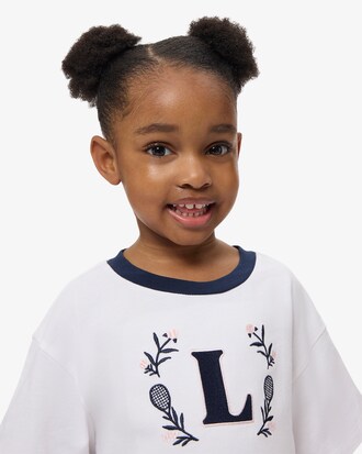 T-shirt in cotone con stemma a contrasto