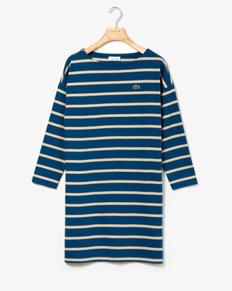 Vestito alla marinara da donna in cotone a costine