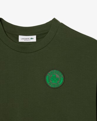 T-shirt in jersey con badge a contrasto Lacoste Paris