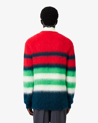 Maglione piqu&eacute; in misto alpaca spazzolato a righe Runway