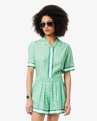 Camicia oversize con stampa monogramma