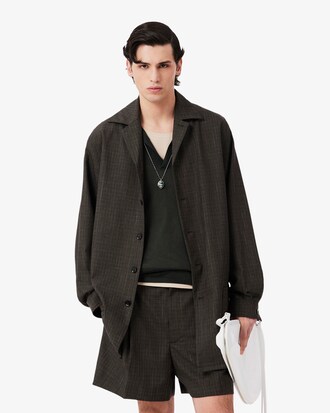 Overshirt in lana stampata Runway
