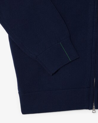 Pullover in cotone a collo alto con zip