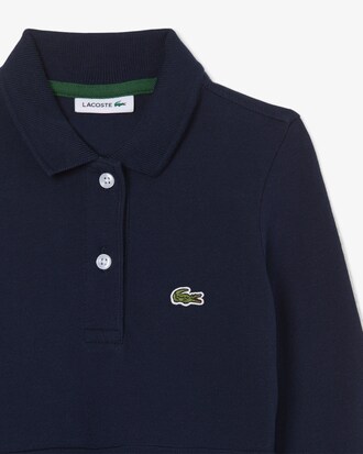 Abito polo a maniche lunghe in piqué elasticizzato