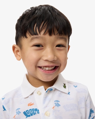 Polo stampata in mini piqu&eacute;