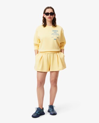 Shorts in tessuto felpato plissettato
