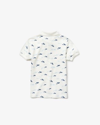 Polo Bambino Lacoste in piqu&eacute; cr&ecirc;pe con stampa egiziana