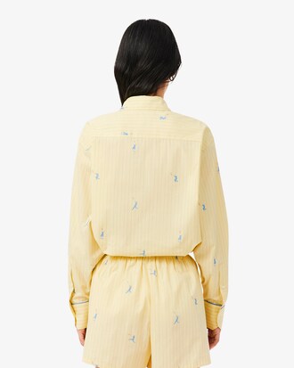 Camicia oversize con motivi jacquard