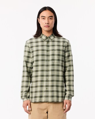 Camicia in flanella di lana e cotone regular fit