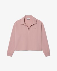 Felpa loungewear in tessuto felpato con colletto a polo