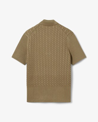 Maglione con collo a polo a trecce Runway