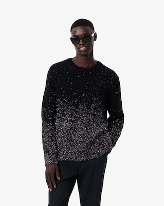 Maglione in jacquard metallizzato sfumato