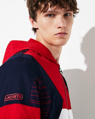 Tuta da tennis da uomo color block con cappuccio Lacoste SPORT