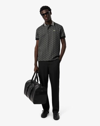 Polo dal taglio classico in jacquard con monogramma