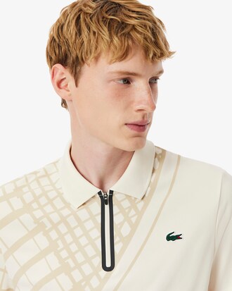 Polo da tennis slim fit con stampa ultra-dry