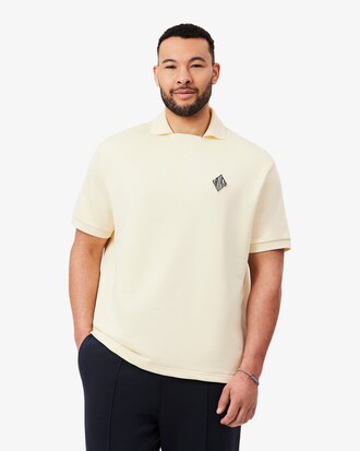 Polo loose fit in tessuto felpato con stemma