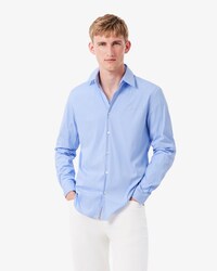 Camicia a righe in popeline elasticizzato slim fit