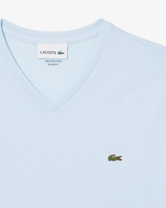 T-shirt con collo a V in jersey di cotone Pima leggero