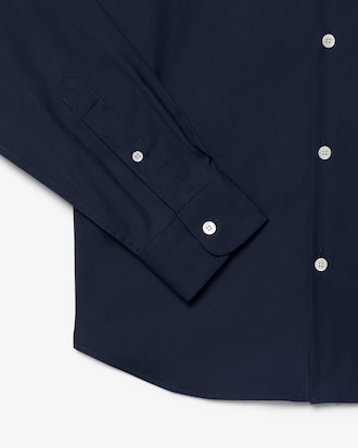 Camicia in popeline elasticizzato slim fit