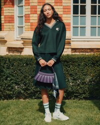 Felpa oversize con colletto a polo e ricami