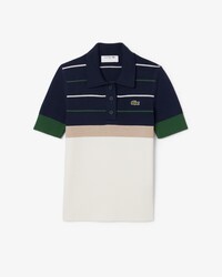 Maglione con collo a polo a righe Made in France