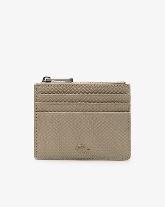 Porta carte con zip Chantaco in pelle piqu&eacute; opaca con 6 scomparti per le carte da uomo