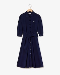 Vestito polo da donna in morbido cotone con cintura e bottoni