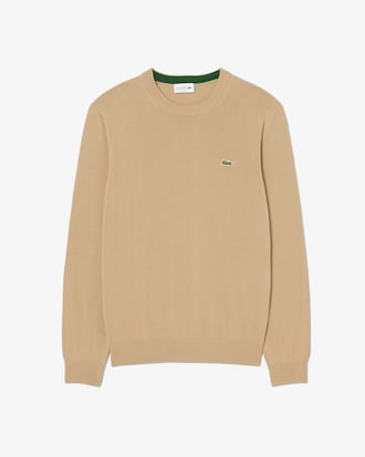 Pullover girocollo monocromatico in cotone