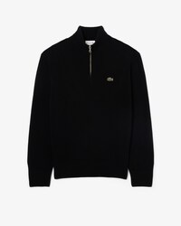 Maglione a collo alto in lana cardata con zip