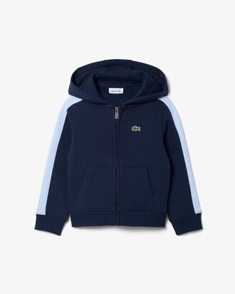 Felpa con cappuccio in tessuto felpato con zip