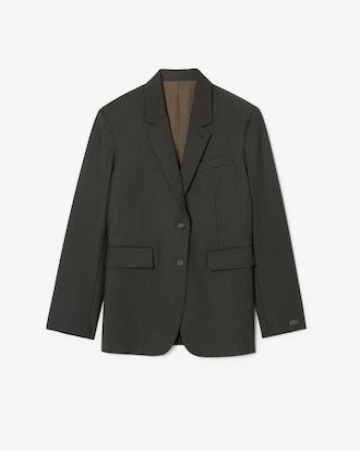 Blazer a quadri in misto lana