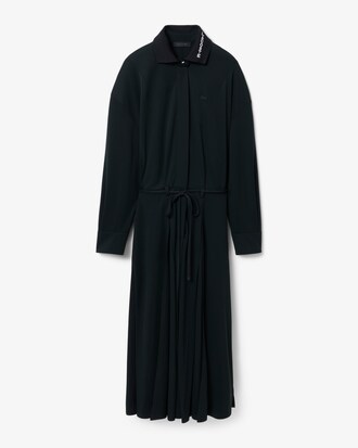 Maxiabito con collo a polo a pieghe Runway