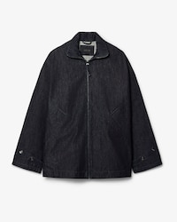 Giacca in denim indaco con collo alto Runway