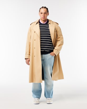 Maglione girocollo a righe in cotone