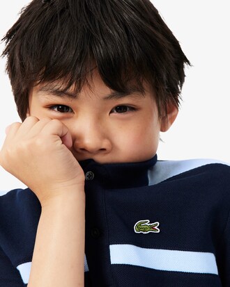 Polo in petit piqu&eacute; colorblock