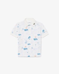 Polo stampata in mini piqu&eacute;