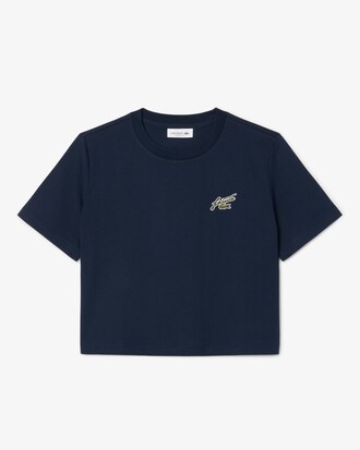T-shirt in cotone relaxed fit con stemma