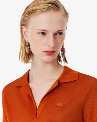 Polo slim fit in piqu&eacute; di raso Runway