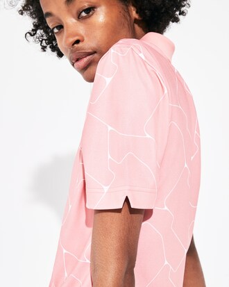 Polo da golf da donna in jersey elasticizzato traspirante stampato Lacoste SPORT