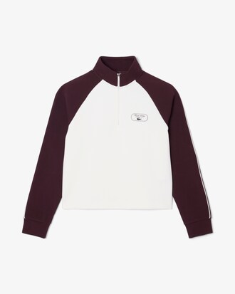Felpa con zip corta con stemma Tennis Heritage