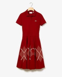Women's Made In France Jacquard Patterned Cotton Piqu&eacute; Polo Dress