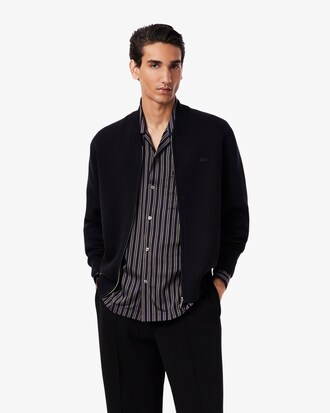 Bomber in maglia di cotone e lana