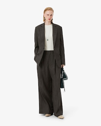 Pantaloni in lana sartoriali oversize Runway