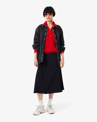 Maglione a collo alto in lana cardata
