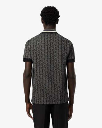 Polo dal taglio classico in jacquard con monogramma
