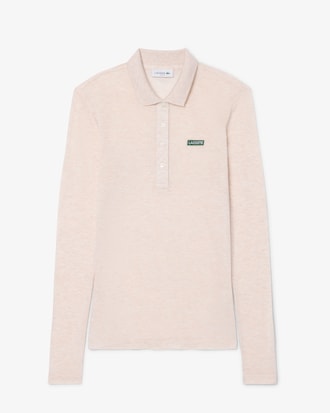 Polo slim fit a maniche lunghe in morbido jersey