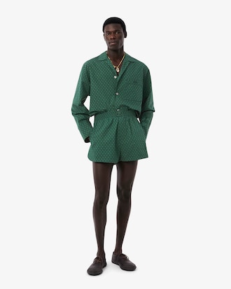 Shorts in popeline con stampa Runway