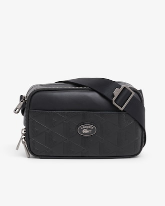 Borsa a tracolla verticale in pelle con monogramma